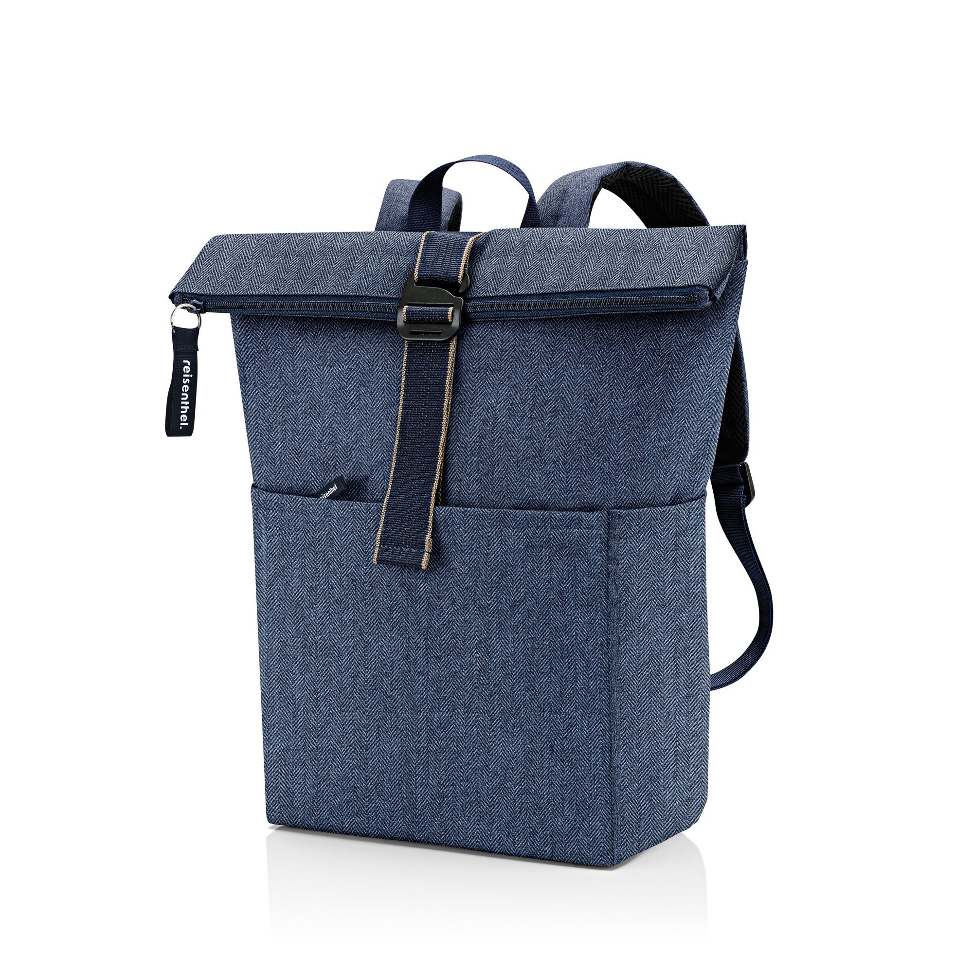 reisenthel - rolltop backpack -  herringbone dark blue