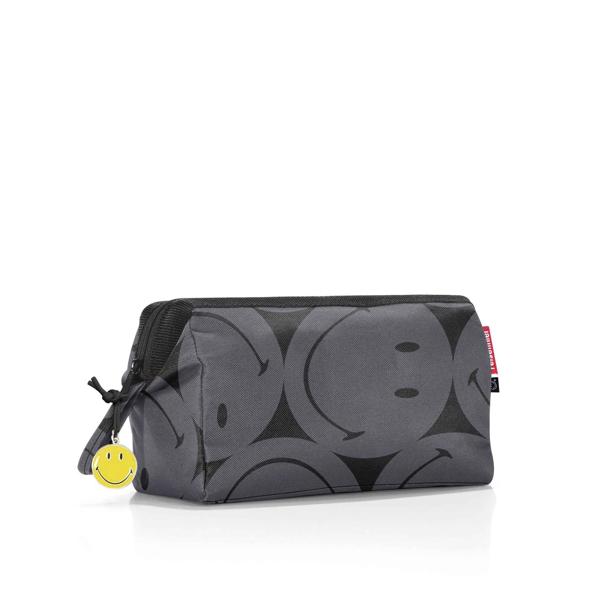 Schwarze Kosmetiktasche mit Smokey Smileys und Reißverschlus