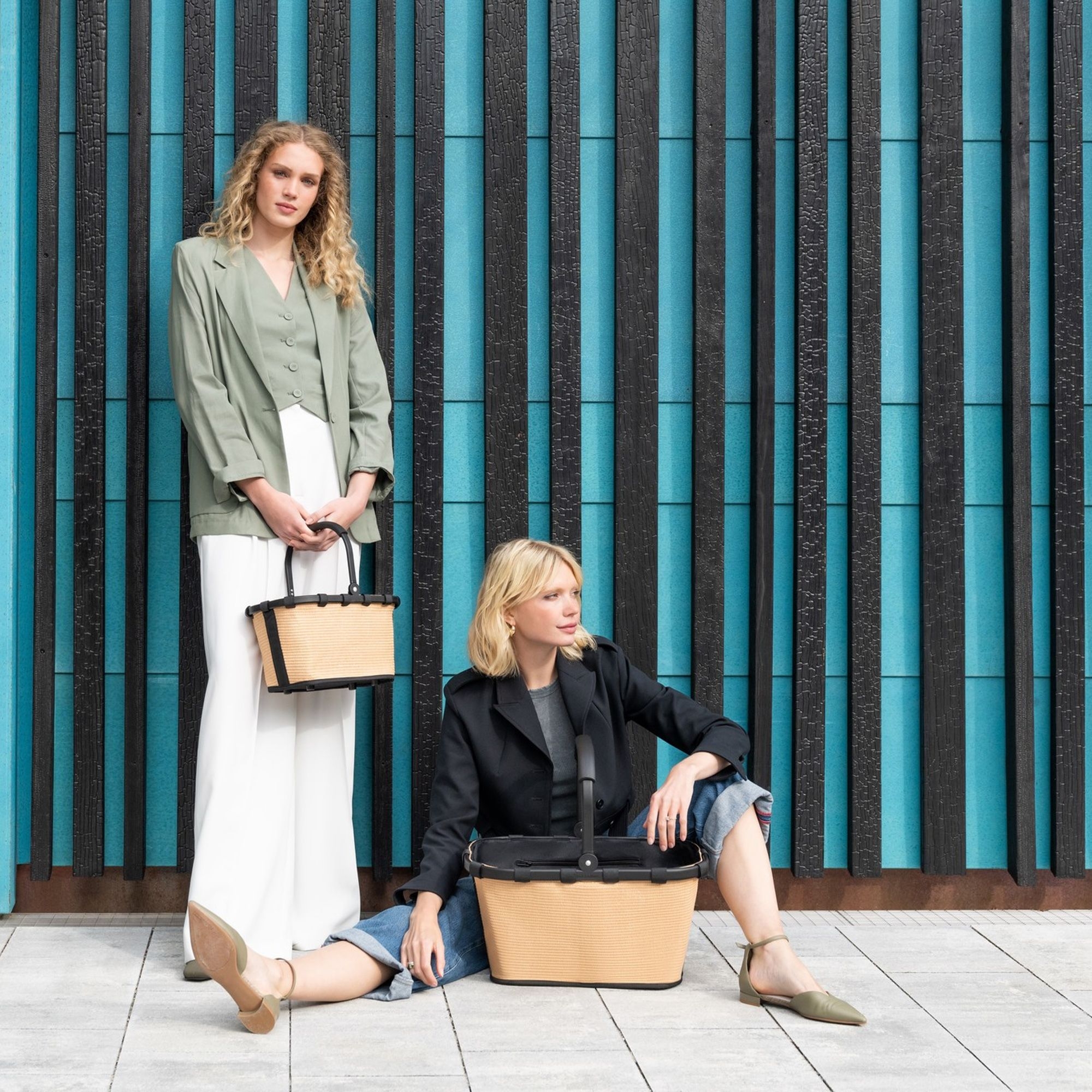 reisenthel - carrybag - frame raffia black