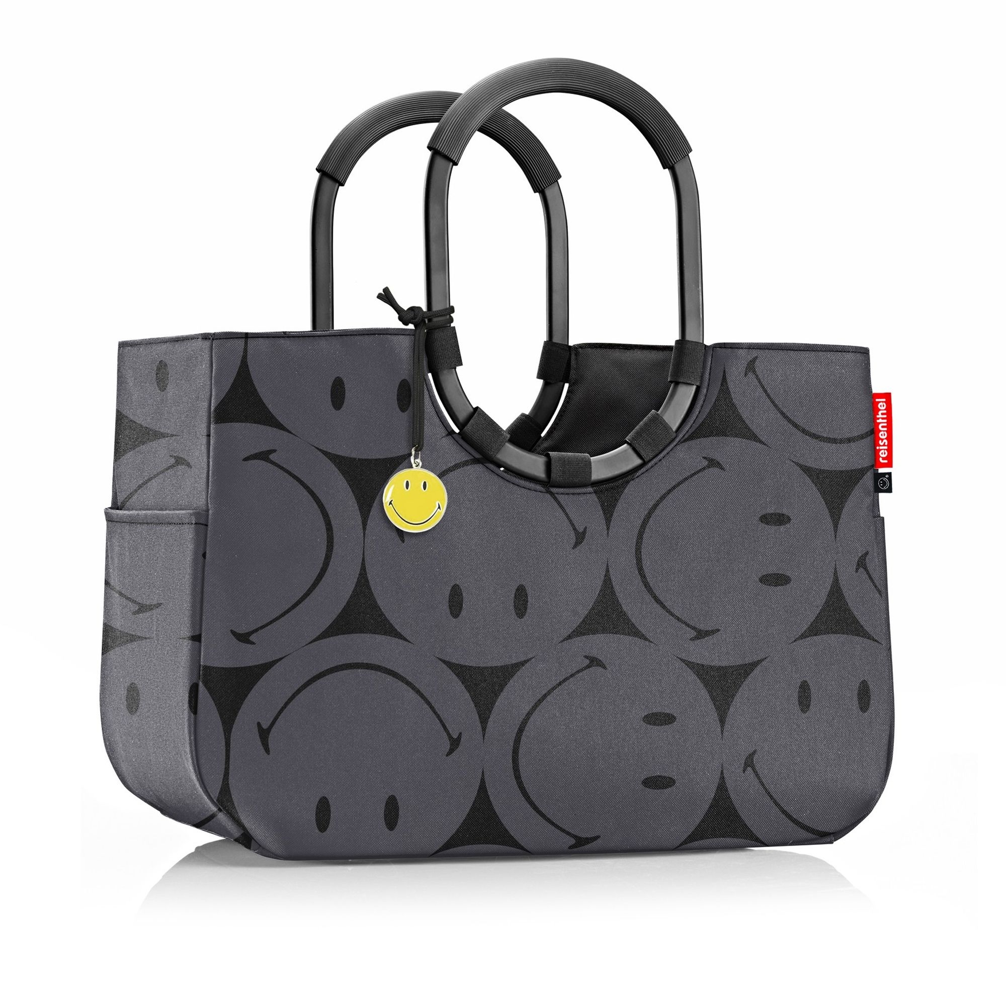 Reisenthel Shopper Tasche Smileys schwarz grau