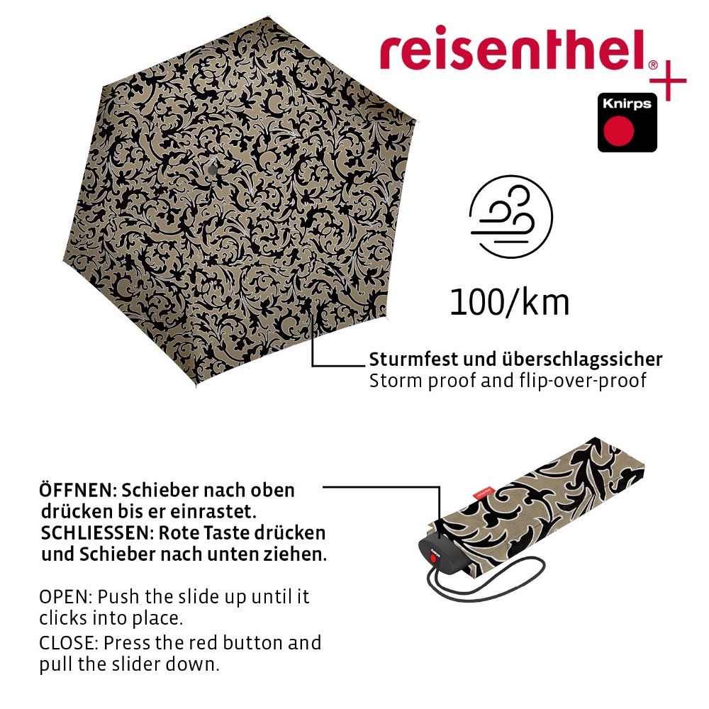reisenthel - umbrella pocket mini - baroque marble