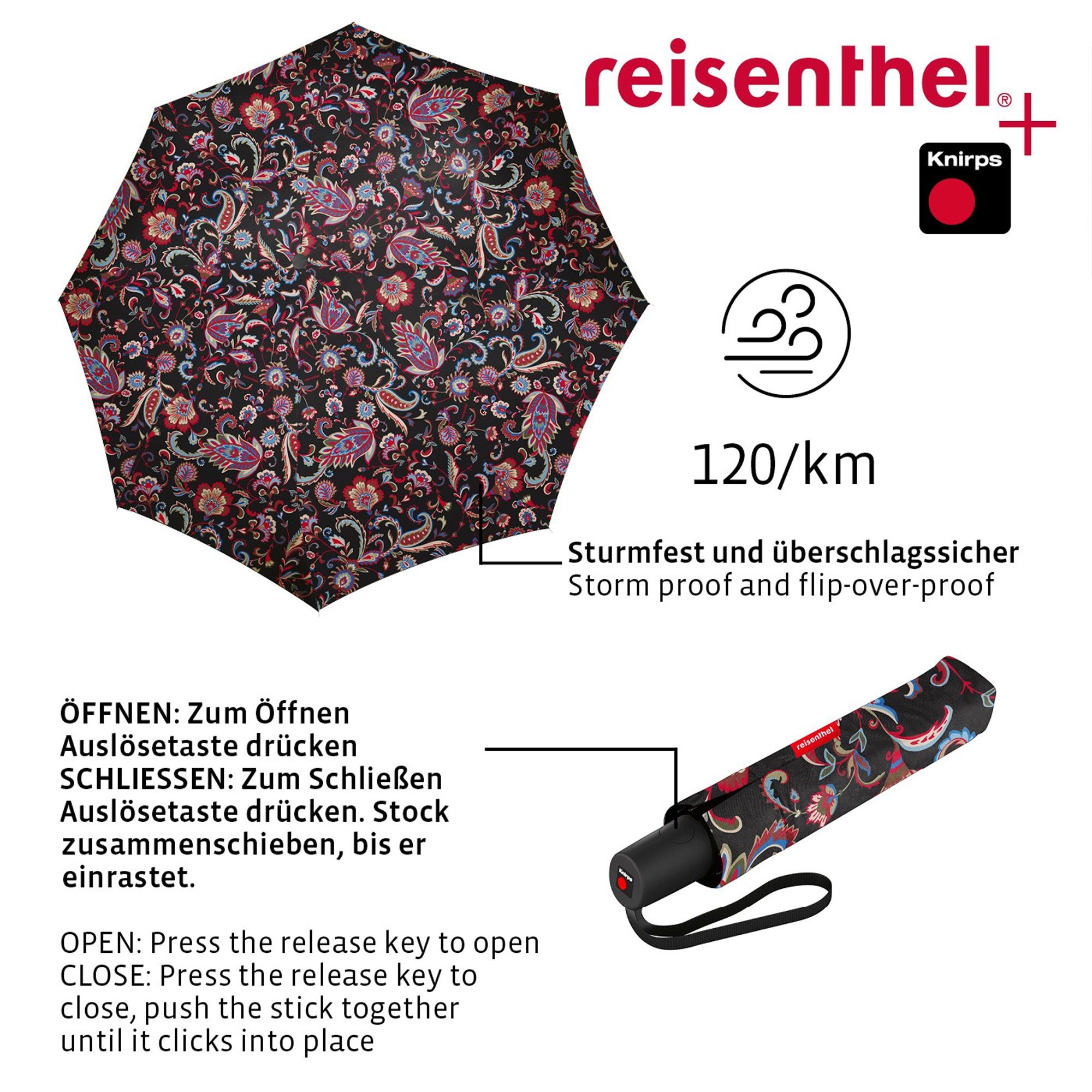 reisenthel - umbrella pocket duomatic - paisley black