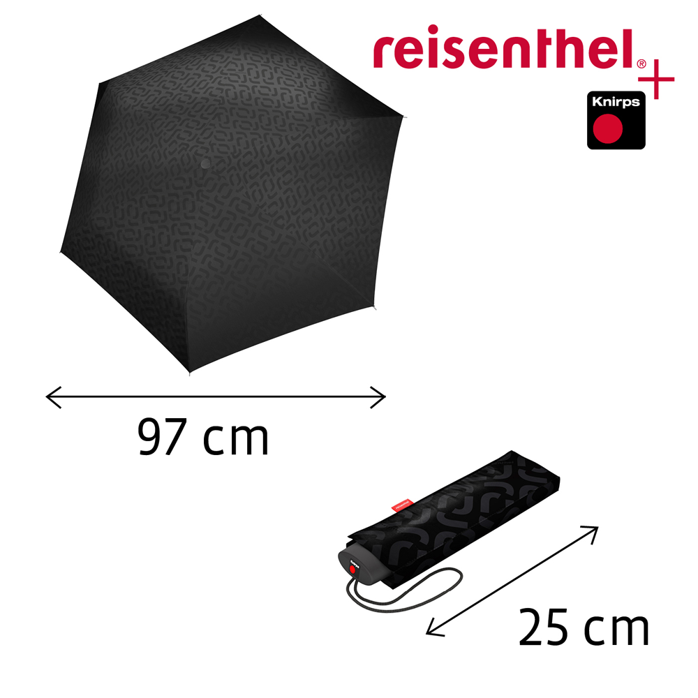 reisenthel - umbrella pocket mini - signature black hot print