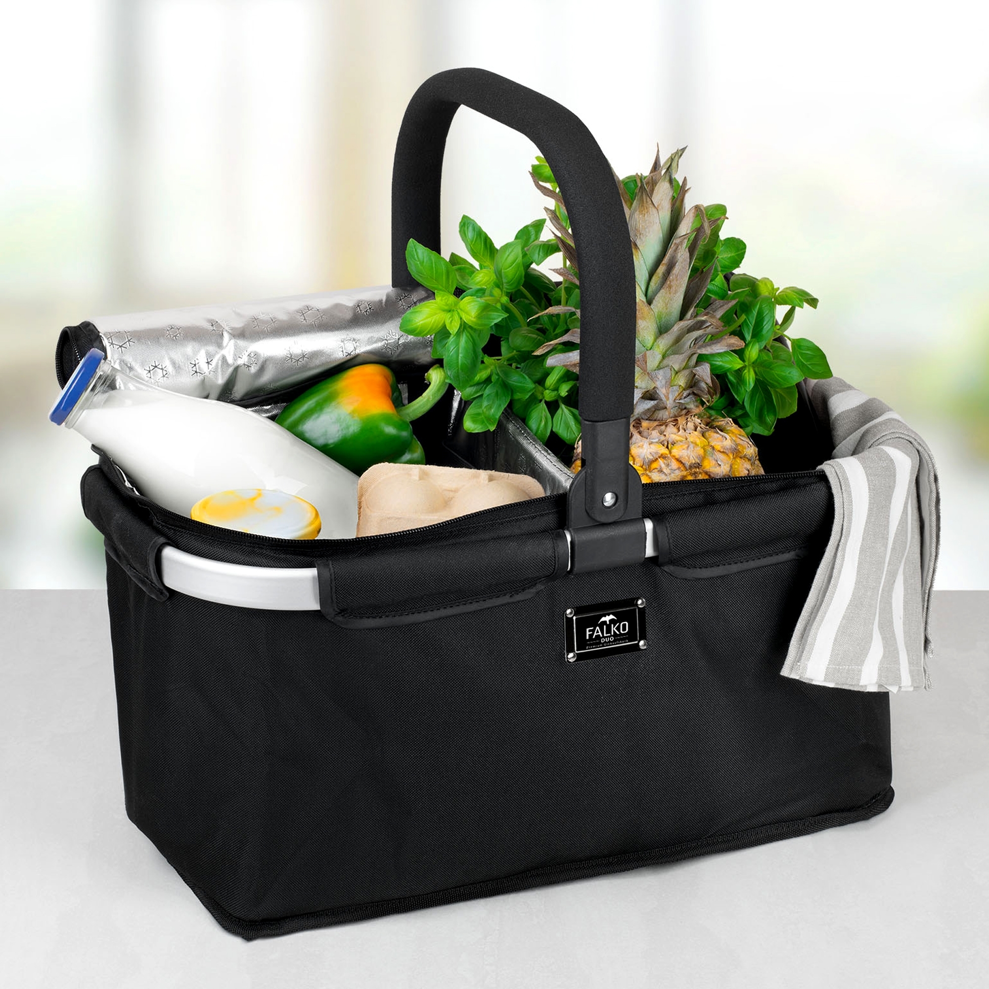 Genius - Einkaufskorb Falko Duo 2in1 - Schwarz