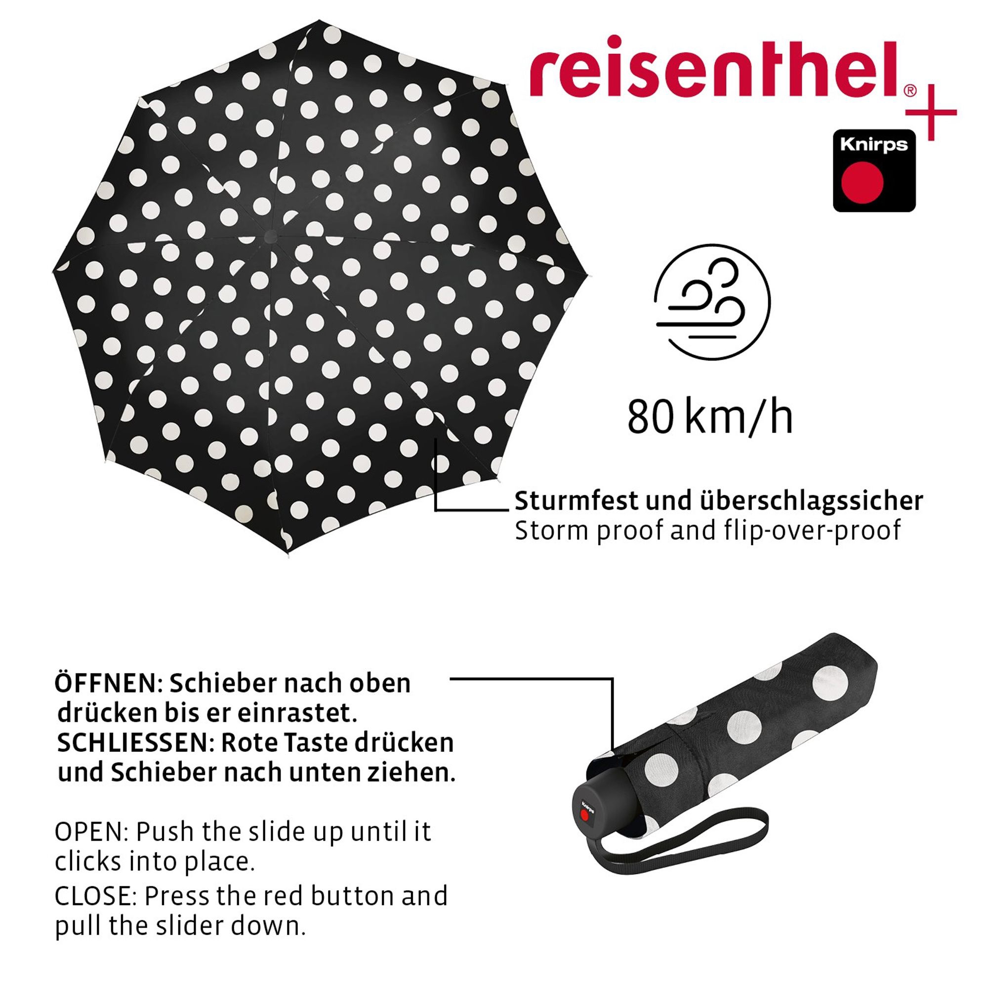 reisenthel - umbrella pocket classic - dots white