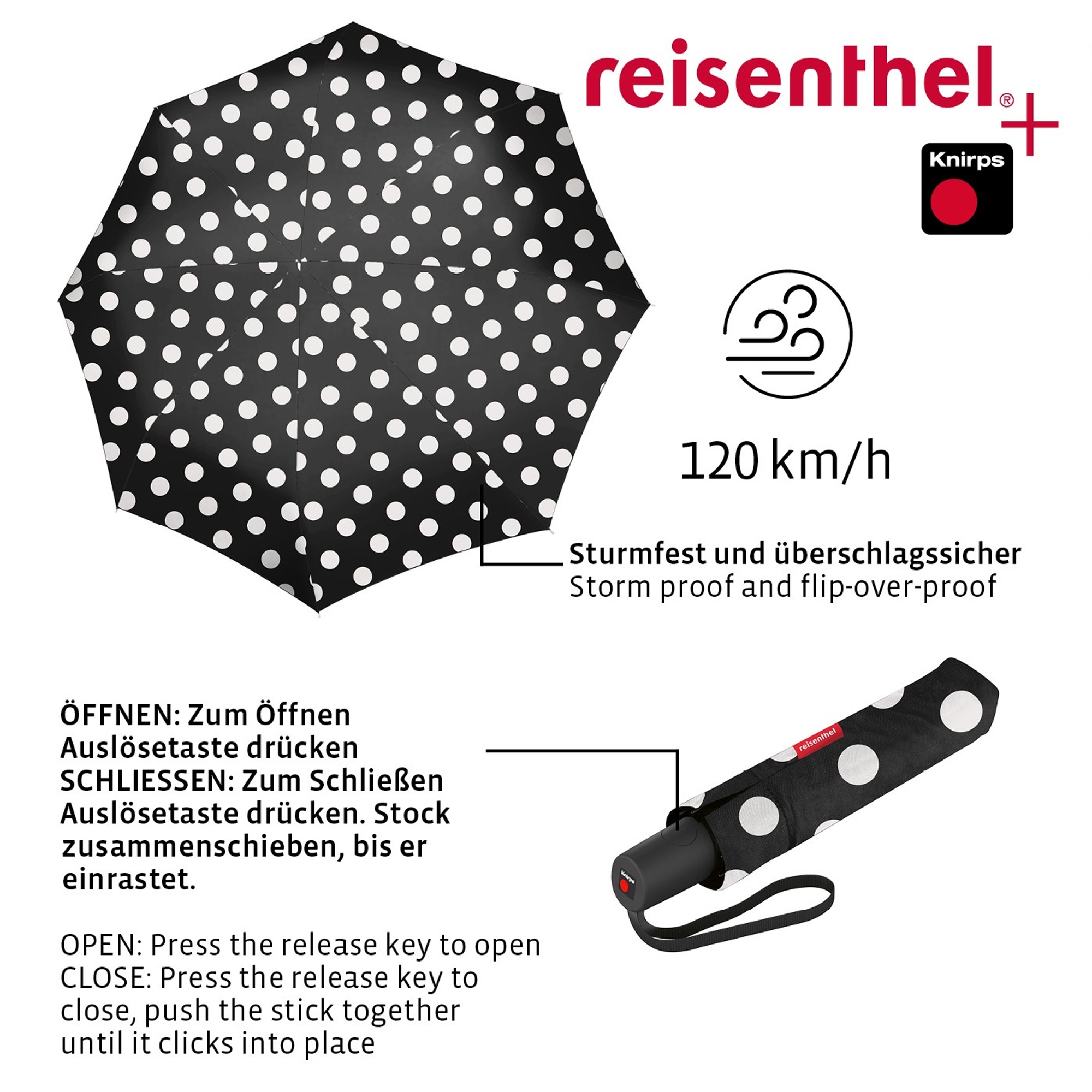 reisenthel - umbrella pocket duomatic - dots white