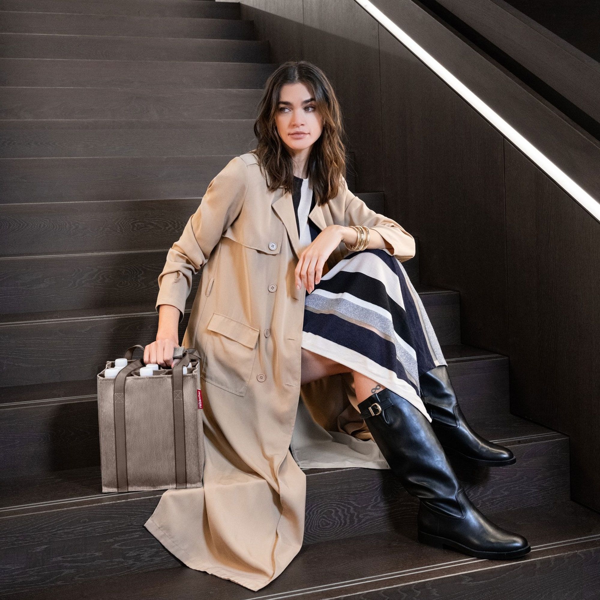 reisenthel - bottlebag - herringbone mokka