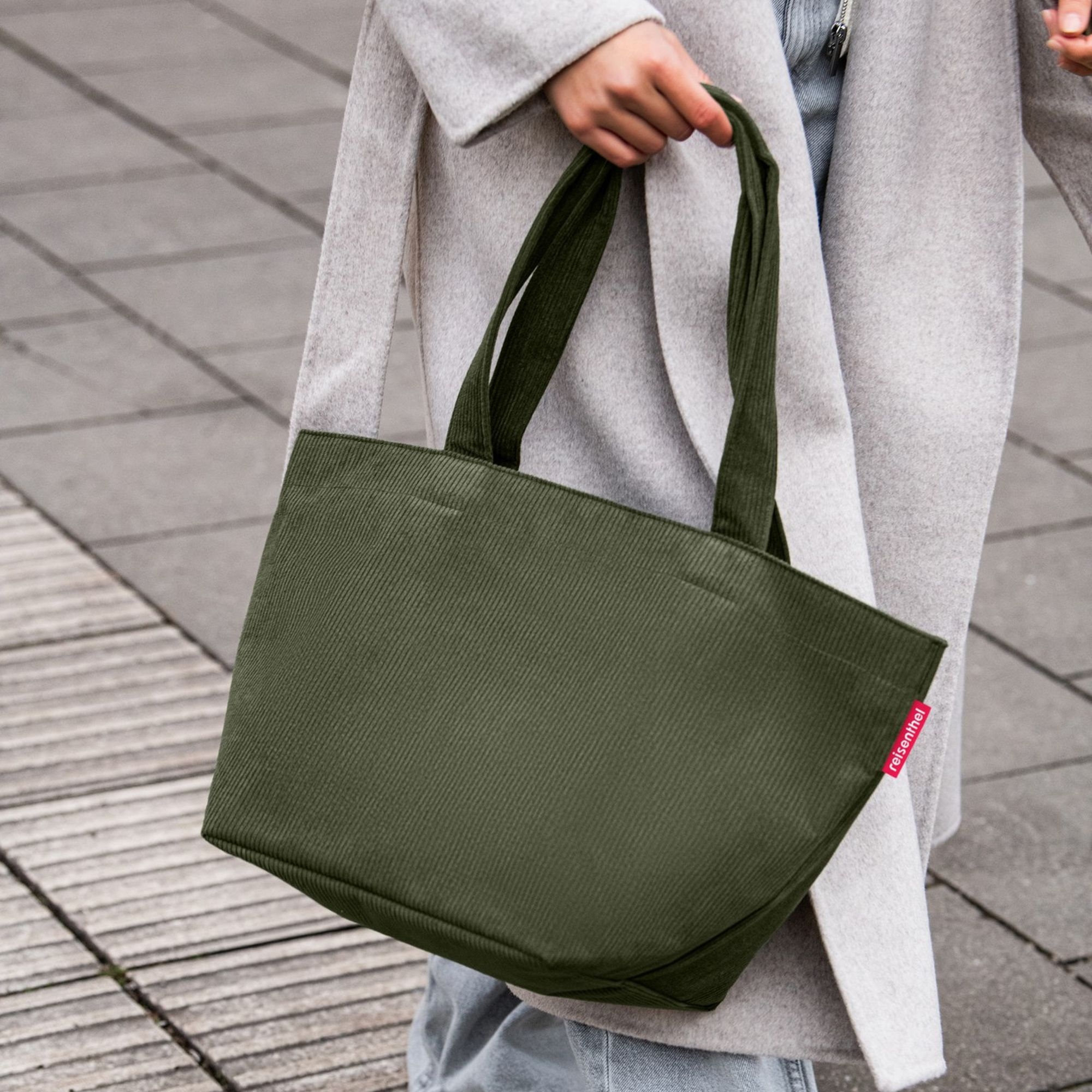 reisenthel - shopper M - cord dark matcha