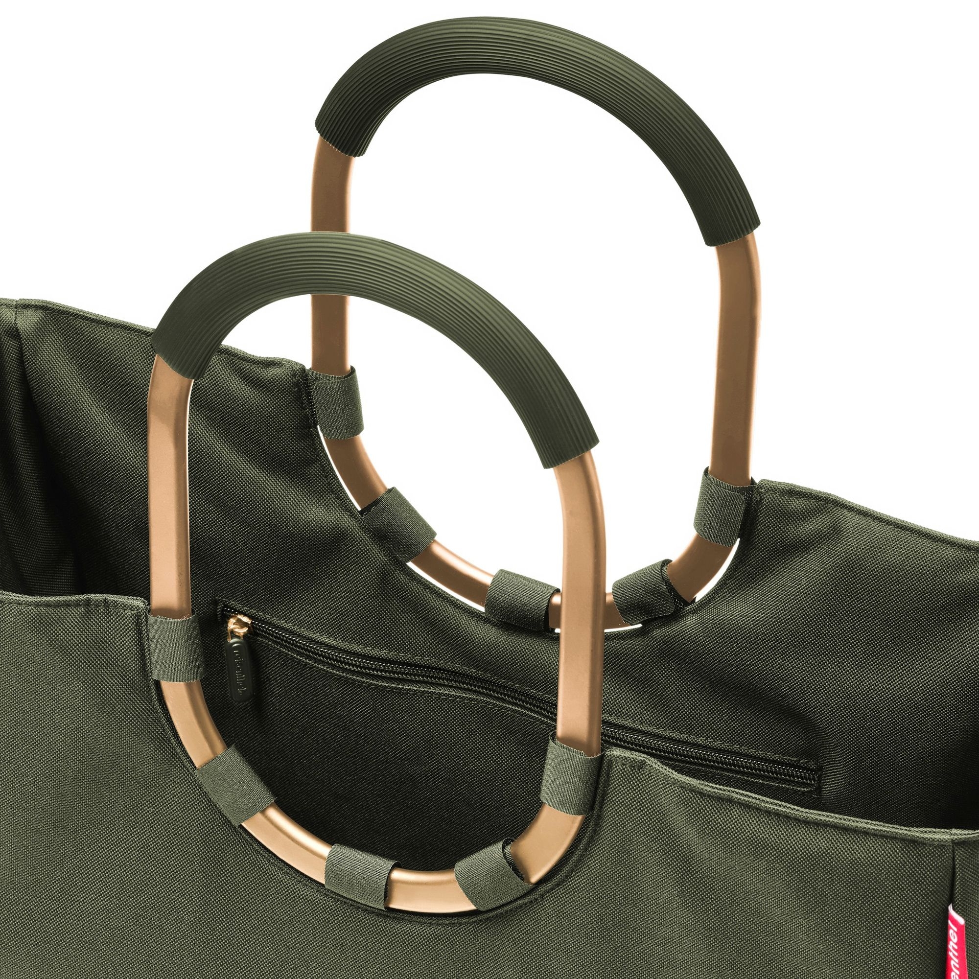Detailansicht Shopper Tasche oliv mit Griffen