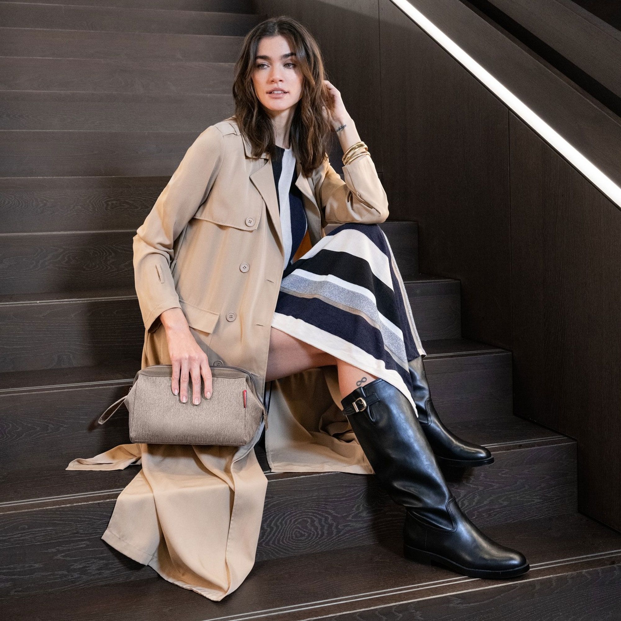 reisenthel - travelcosmetic - herringbone mokka