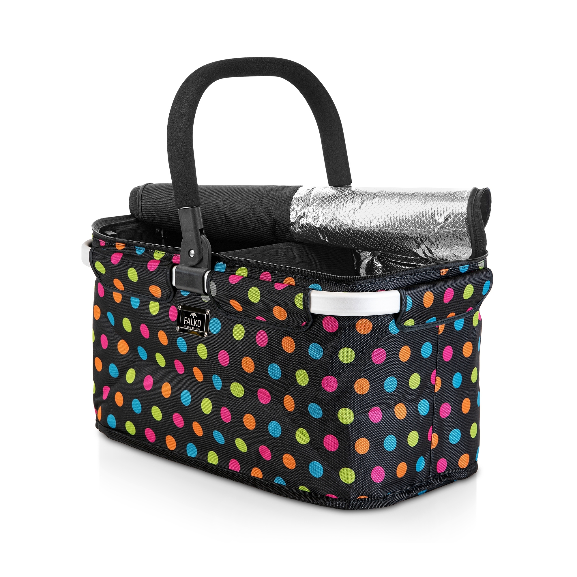 Genius - Einkaufskorb Falko Duo 2in1 - Bunte Punkte