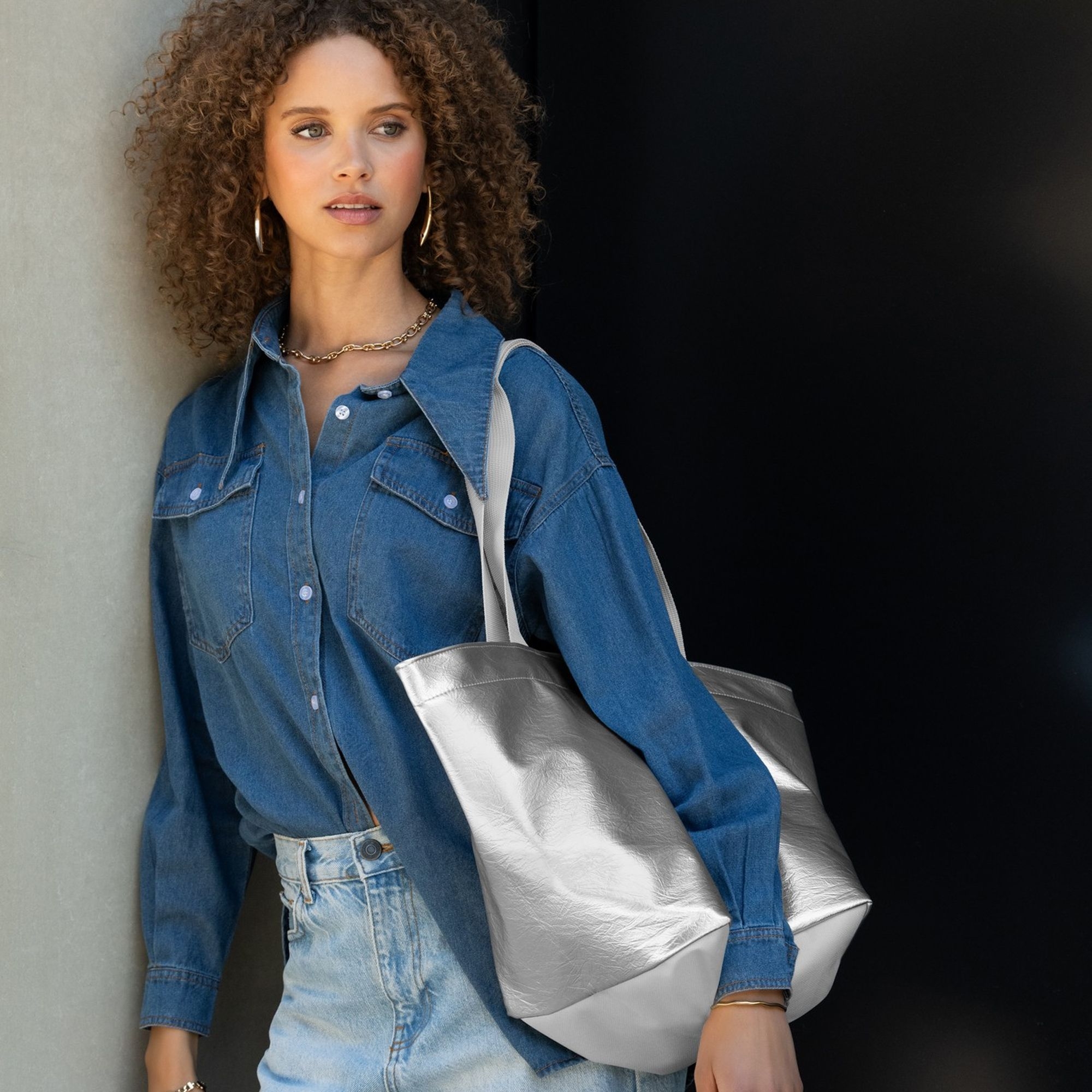 reisenthel - shopper M - silver crackle