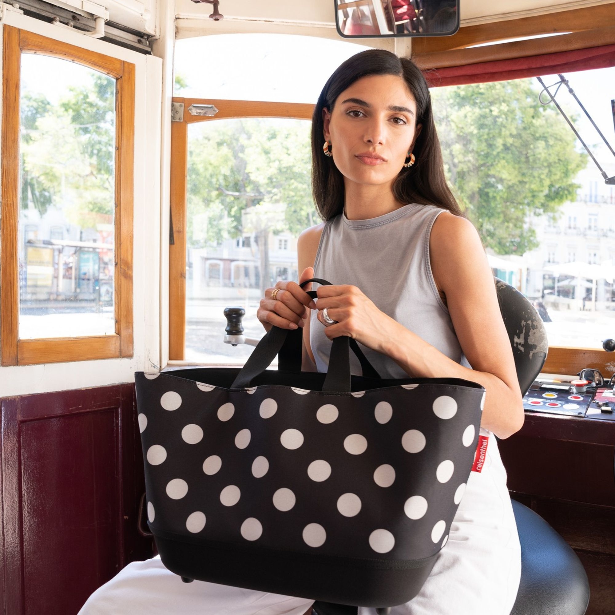 reisenthel - shoppingbasket - dots white