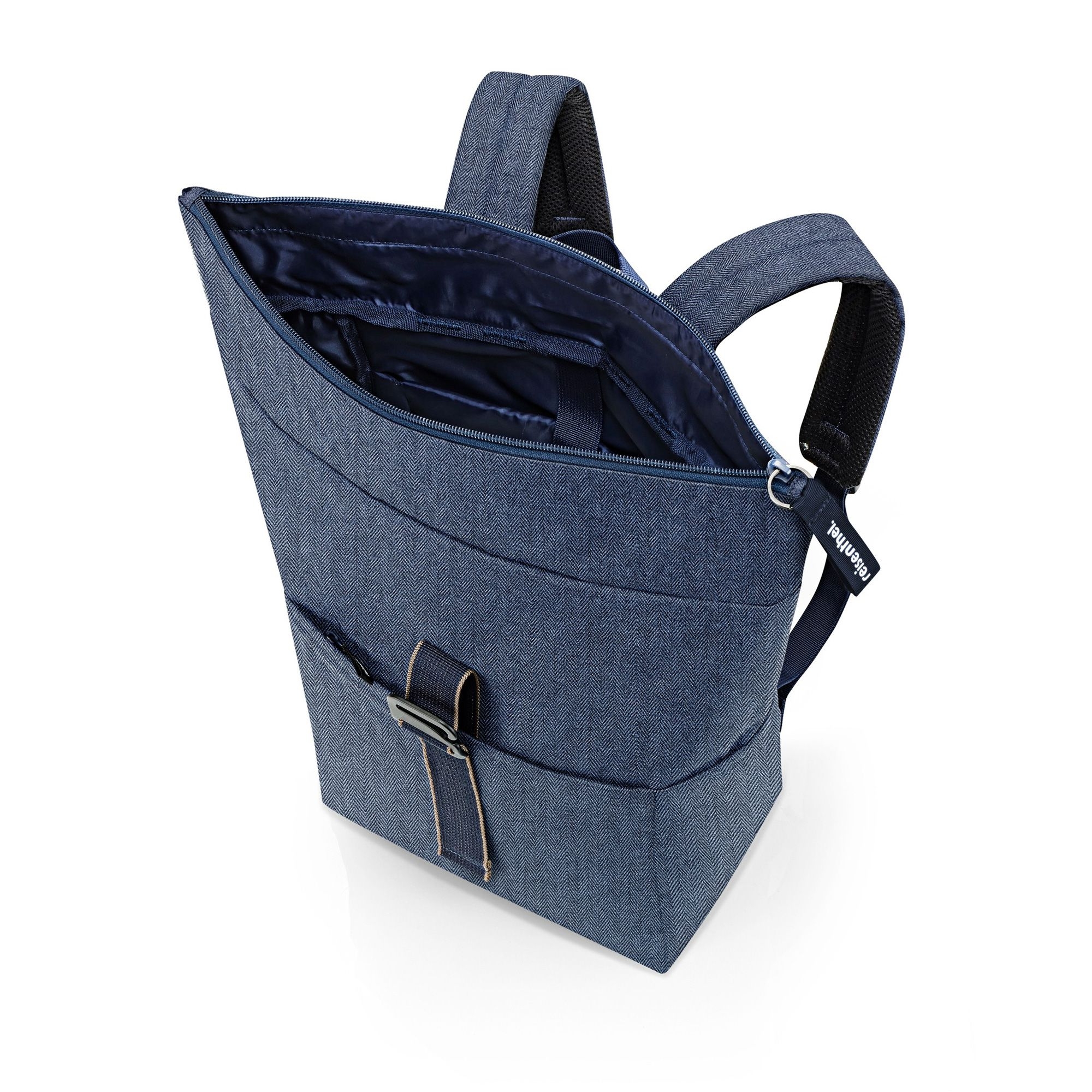 reisenthel - rolltop backpack -  herringbone dark blue